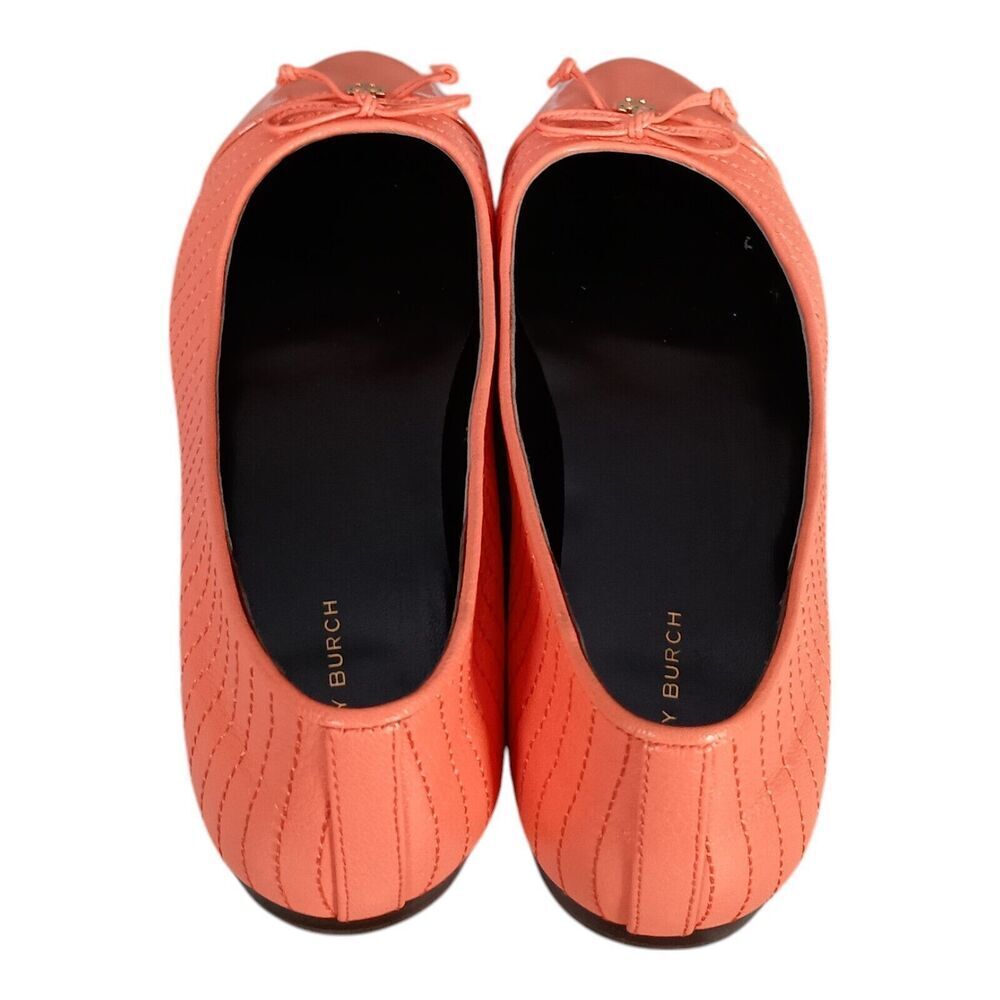 Tory Burch Coral Quilted Patent Leather Ballet Flats - Picture 10 of 11